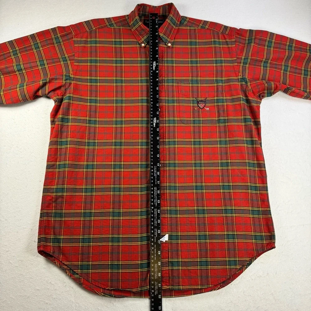 Ralph Lauren Shirt Men’s Medium Plaid Button Down Crest Logo - Picture 15 of 15